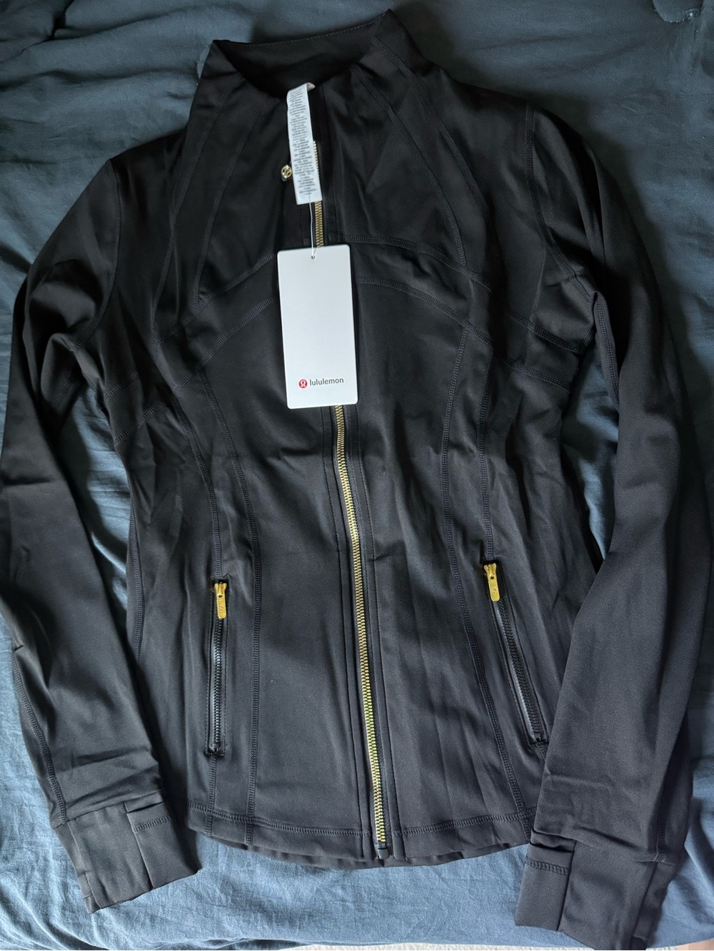 lululemon athletica Black Jacket with Gold Zipper Accents